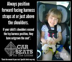 Forward Facing Car Seat Straps Should Be Positioned At Or Above The Shoulders Www Csftl Org Child Passenger Safety Forward Facing Car Seat Car Seats