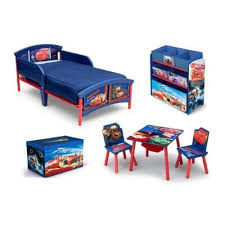 This disney cars 2 piece licensed toddler sheet set includes: Disney Pixar Cars Room In Box Toddler Bed Table Chair Set Multi Bin Free Toy Bin Kids Bedroom Furniture Sets Disney Cars Room Cars Room