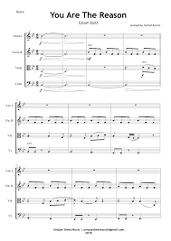 Calum Scott You Are The Reason Sheet Music Pin On Popular String Quartet Arrangements Sheet Music