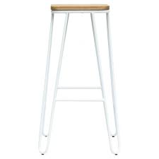Metal bar stool wood seat. Buy White Hairpin Metal Bar Stool With Square Seat From Fusion Living