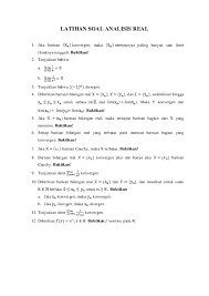 Istilah konvergen dan divergen memiliki banyak arti, tergantung pada konteks yang dibahas. Pdf Latihan Soal Analisis Real Lucy Purwasi Academia Edu