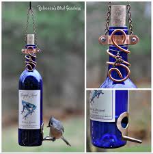 Black And Bruised Wine Just Added The Super Cute Upcycled Wine Bottle Bird Feeder To The Shop Only One Available Glass Bottle Crafts Wine Bottle Bird Feeder Jar Diy