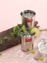 Buy HAZEL Silver Stainless Steel Basic Drinking Glasses