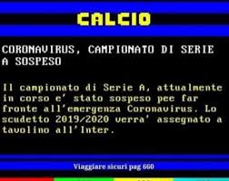 Serie a tim l'inter vince al bentegodi 23 dic 2020. Campionato Di Serie A Sospeso E Scudetto All Inter L Annuncio Del Televideo E Falso