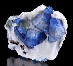 Benitoite Crystals On Natrolite Minerals And Gemstones Benitoite Crystals