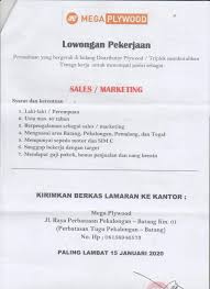 Jun 20, 2021 · pemimpin cabang bri kanca batang sari wahono mengatakan, phs yang dilaksanakan kali ini merupakan undian simpedes tahun yang ke 39 di bri kanca batang. Lowongan Kerja Mega Plywood Dinperinaker Kota Pekalongan Website Resmi Dinperinaker Kota Pekalongan Dinperinaker