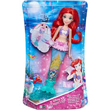 This disney princess baby doll is from the little mermaid disney movie and comes with her the tub is a bath toy but does not hold water. Disney Princess Glitter N Glow Ariel Doll Dolls Baby Toys Shop The Exchange