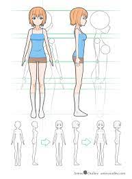 This how to draw pose tutorial shows real time body. How To Draw Anime Girl Body Step By Step Tutorial Animeoutline