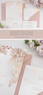 Rose Gold Wedding Invitations With Foil Florals Oh My Designs By Steph Rose Gold Invitations Floral Wedding Invitations Rose Gold Wedding Invitations