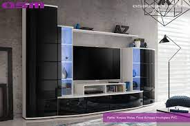 Weitere ideen zu wohnwand modern, wohnwand, wand. Wohnwand Anbauwand Wohnzimmer Schrankwand Leave Hochglanz Pvc Led Push Click Modern Entertainment Center Living Room Wall Units Entertainment Center