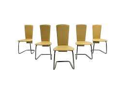 Set Of 5 Designer Art Deco Style Italian Effezeta Mustard Yellow Dinin Barn 51 Yellow Dining Chairs Dining Chairs Chair