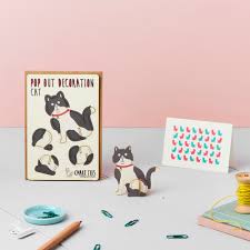 The pampered pets designer series paper with the slimline card design will do it! Pop Out Black White Cat Greetings Card Shop Indie