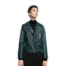 Our Green Biker Jacket Customized For Janet Guzzardo I Am Very Happy With My Purchase It C Leather Jacket Leather Jackets Women Womens Black Leather Jacket