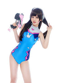 Sexy Game Ow Dva Cosplay Costume One Piece Swimwear Swimsuit Hana Song 
