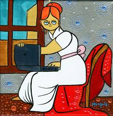 Portrait of a young woman, drawing (1801) (via wikimedia commons). Web Designer By Munguia Education Tech Cartoon Toonpool