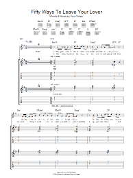 Fifty Ways To Leave Your Lover By Paul Simon Piano Vocal Guitar Right Hand Melody Digital Sheet Music