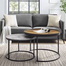 30 Nesting Coffee Tables In Reclaimed Barnwood Concrete Walker Edison Af30pamnctro In 2020 Nesting Coffee Tables Round Nesting Coffee Tables Coffee Table