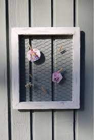 Rustic Wood Window Frame With Chicken Wire Vintage Window Decorative Window Frame Rustic Wall Decor Beach House Decor Wood Window Frame Farmhouse Decor