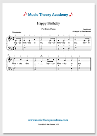 Don't forget to give credit to the original author/youtube channel. Happy Birthday Music Theory Academy Easy Piano Sheet Music