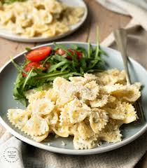 Use fat free half and half instead of heavy cream and use half the amount. Garlic Herb Bowtie Pasta Happily Unprocessed