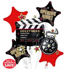 Hollywood themed led centerpieces with custom logos at eagles nest hollywood themed logo centerpiece. Hollywood Opening Night Balloon Bouquet 5pc From Category Balloon Bouquet Pack Balloonmalaysia Com