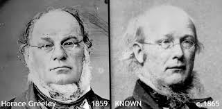 NY Tribune Editor HORACE GREELEY 1/6th Daguerreotype C. 1859