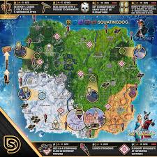 Fortnite Cheat Sheet Map For Season 7 Week 4 Challenges In 2020 Season 7 Fortnite Seasons