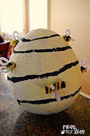 Diy Paper Mache Beehive Bumblebee Costume Accessory Paper Mache Paper Mache Projects Bee Crafts