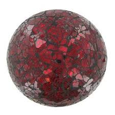 4 Red Glass Mosaic Deco Ball Shop Hobby Lobby Mosaic Glass Decorative Spheres Mosaic