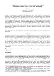 Pdf Perkembangan Sains Tabi I Islam Era Uthmaniyyah Development Of Islamic Natural Sciences In The Ottoman Era