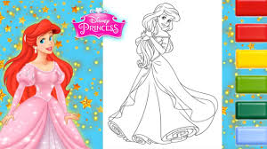 Ariel dressed for winter pdf link. Glitter Coloring The Little Mermaid Disney Princess Ariel Coloring Page Glitter Colors Marker Youtube