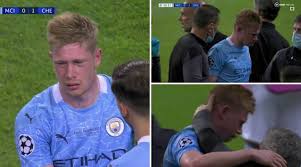 He played a part in the equaliser. Kevin De Bruyne Leaves Champions League Final In Tears With Black Eye