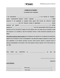 A power of attorney (poa) form is a legal document that allows an individual (the principal) to appoint someone they trust (an agent) to manage their affairs if they are unable to do so. Sars Power Of Attorney Document Fill Out And Sign Printable Pdf Template Signnow