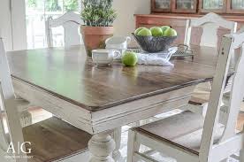 antique dining table updated with chalk