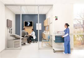Outpatient Exam Room I Like The Guest Chair Hospital Interior Design Hospital Design Medical Office Design