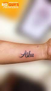 Ashu Permanent Tattoo Made On Wrists Made By Us Big Guys Tattoo Studio In Mumbai Cst Tattoos Tattoos For Guys Tattoo Lettering