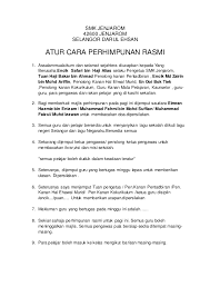 Sebelumnya adi telah melihat dedeh pagi itu ketika mempersiapkan keperluan bibinya yang akan berjualan di pasar. Aturcara Perhimpunan Rasmi Sekolah