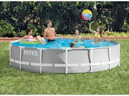 Intex Round Prism Frame Pool Set 15ft X 42 26723eh Model Garden Outdoor Ad Intex Pool Shapes Pool