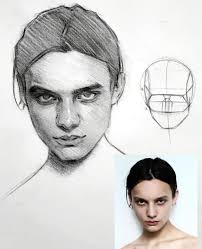 Practicing Loomis Method by the use of basic/line proportion ✍️✏️✨ Drawn  using graphite pencil