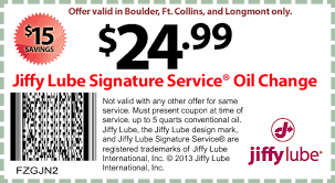 Jiffy Lube Discount Oil Change Coupons Northern Colorado Oil Change Lube Coupons