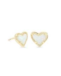 Kendra scott ari heart stud earrings for women, fashion jewelry. Kendra Scott Gold Plated Gold And Silver Earrings Designer Engagement Rings Fine Jewelry Arthur S Jewelers
