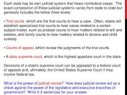 Thumbs up for true and thumbs down for false. Judicial System In A Sentence