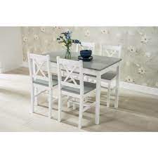 Surveys have shown that the grayscale affects humans positively giving a sense of calm. White And Grey Dining Table For 4 Dreams Outdoors