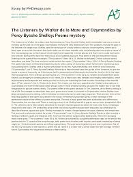 Marie convinces skyler to tell walter, jr. The Listeners By Walter De La Mare And Ozymandias By Percy Bysshe Shelley Poems Mystery Phdessay Com