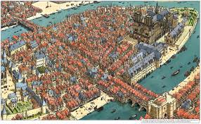 Medieval Paris Desenho De Arquitetura Arquitetura Francesa Cidade