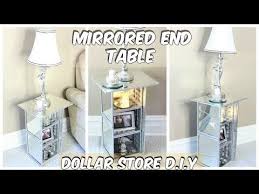 Dollar Tree Mirrored End Table Tutorial Check Out Kelly Barlow Creations Vanity Mirror Check Ou In 2020 Diy Dollar Tree Decor Diy Table Decor Dollar Tree Mirrors