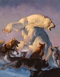 I Spy Animals Polar Bears And The Sled Dogs They Love Art Bear Art Animal Paintings