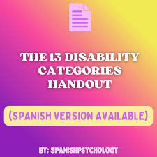 The 13 Disability Categories (eng/spanish) - Etsy