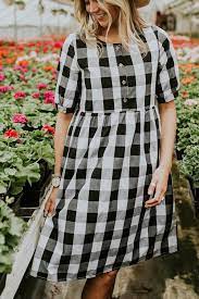 Black White Spring Buffalo Plaid Dress Roolee Plaid Dress Buffalo Plaid Dress Dresses