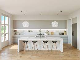 With over 1 million photos uploaded by local and international professionals, there's photography: Grey White Marble Kitchen White Modern Kitchen One Wall Kitchen Gray And White Kitchen